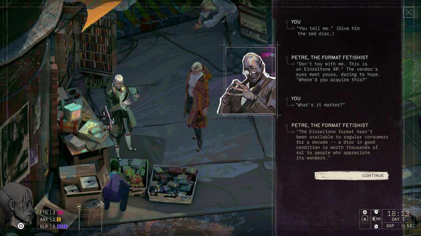 A conversation with stall owner Petre the Format Fetishist in Zero Parades.